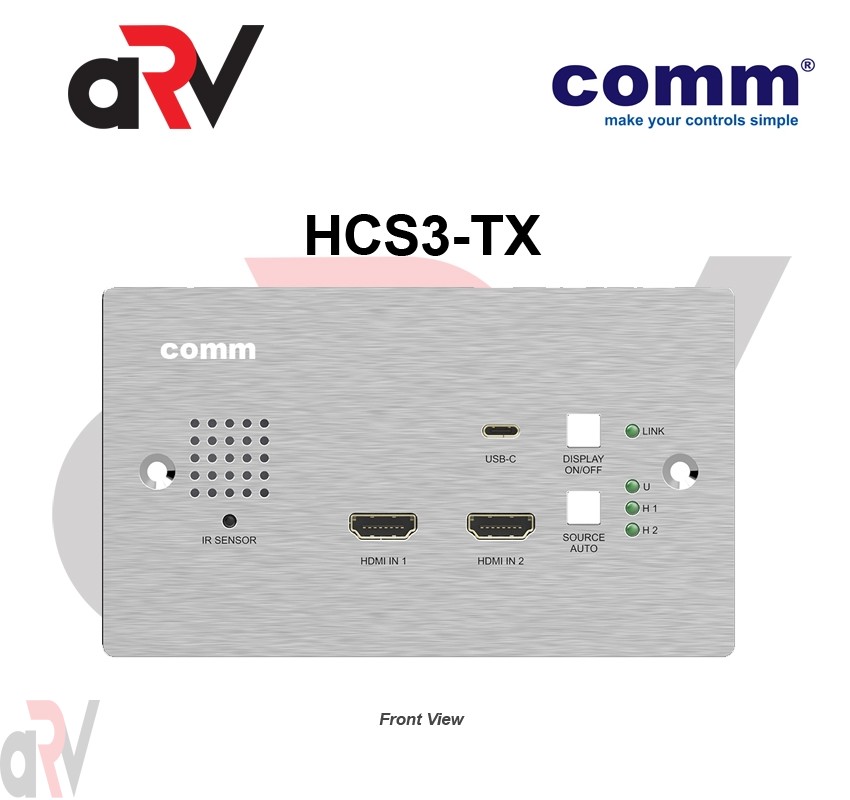 Comm 4K HDBaseT Wallplate Transmitter Switcher HCS3-TX