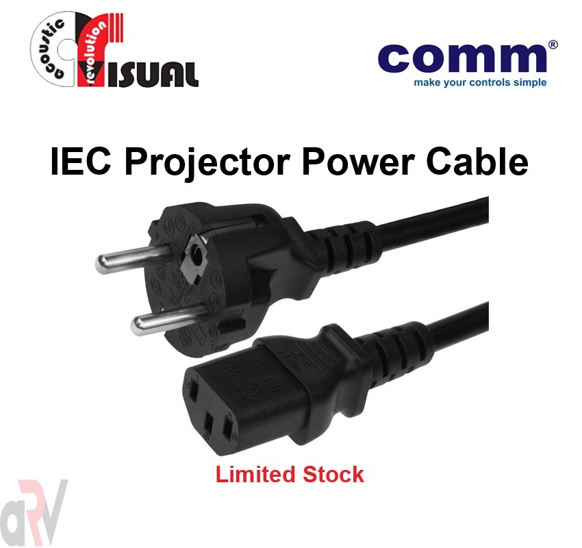 IEC Projector Power Cable, Europe 2 Round Pin (Power Cord)