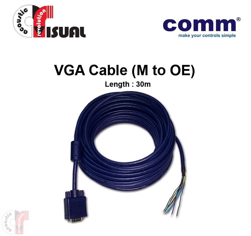 Comm VGA Cable without Housing 30m, CCV-30MOE 