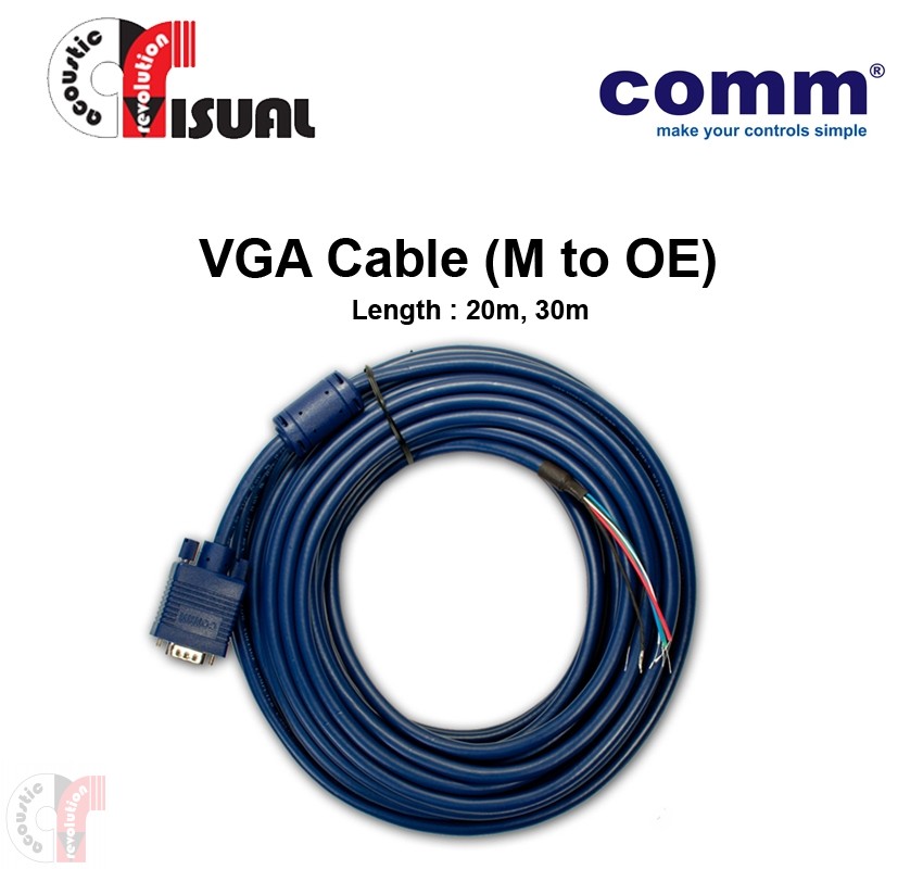 Comm VGA Cable w/o Housing 5Coil 20m, CCV-5C/20MOE
